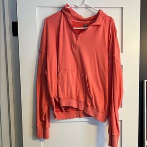 Aerie Coral Pullover Quarter Zip